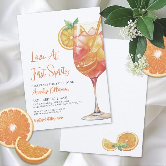 Love At First Spritz Bridal Shower Einladung