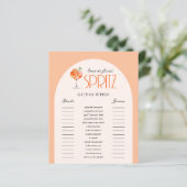 Love at First Spritz Bridal Shower Guess Who Game (Stehend Vorderseite)
