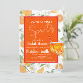 Love at First Spritz Bridal Shower Invitation Einladung (Stehend Vorderseite)