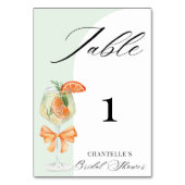 Love At First Spritz Green Arch Bridal Shower Tischnummer (Vorderseite)