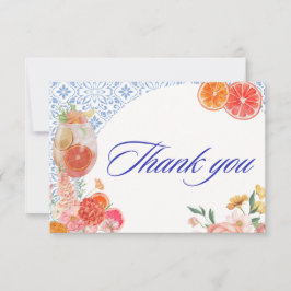 Love at first spritz orange bridal shower dankeskarte