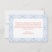 Love at first spritz orange bridal shower dankeskarte (Rückseite)