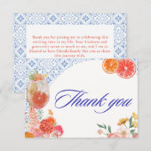 Love at first spritz orange bridal shower dankeskarte (Vorne/Hinten)