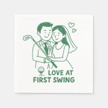 "Love at First Swing" Golfer's Style paper napkin