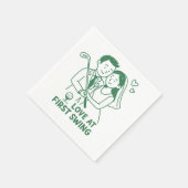 "Love at First Swing" Golfer's Style paper napkin Serviette (Ecke)
