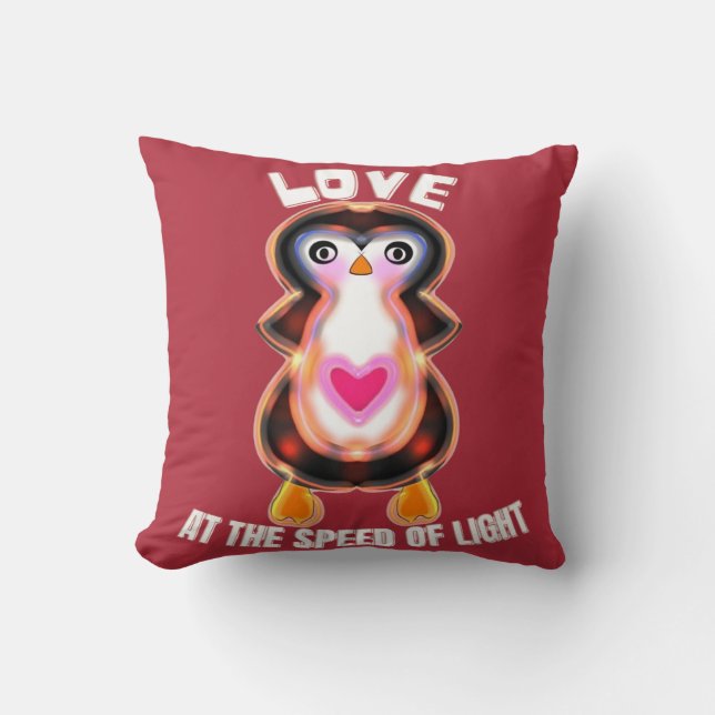 Love at the Speed of Light Penguin Gift Kissen (Vorderseite)