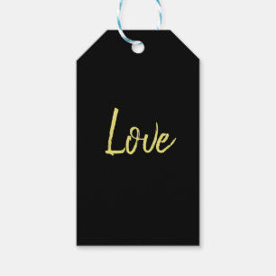 "LOVE" auf schwarzem Hintergrund Geschenk Geschenkanhänger