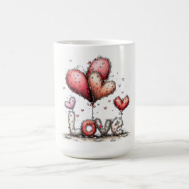 LOVE-Balloons mit floralen Herzen Kaffeetasse