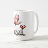 LOVE Balloons with Floral Hearts Kaffeetasse (VorderseiteRechts)