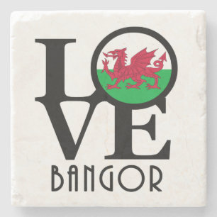 LOVE Bangor Wales Steinuntersetzer
