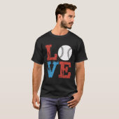 LOVE Baseball Grunge Design – Retro Distressed T-Shirt (Vorne ganz)