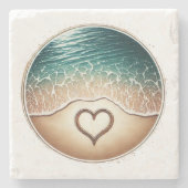 Love Beach Steinuntersetzer (Vorderseite)