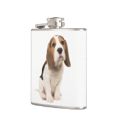 Love Beagle Welpenhund Himmelblau Flachmann (Links)