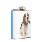 Love Beagle Welpenhund Himmelblau Flachmann (Rechts)