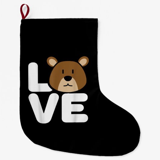 LOVE Bears Shirt  Bear Lover Shirt  Cool Bear Großer Weihnachtsstrumpf (Vorderseite)