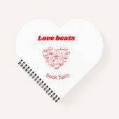 Love beats book bans heart-shaped notebook notizblock (Vorderseite)