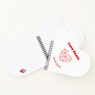 Love beats book bans heart-shaped notebook notizblock