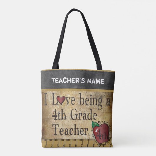 Love Being hat 4th Grad Teacher DIY Tasche (Rückseite)