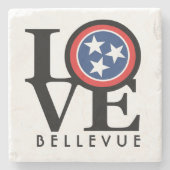 LOVE Bellevue Tennessee Steinuntersetzer (Vorderseite)