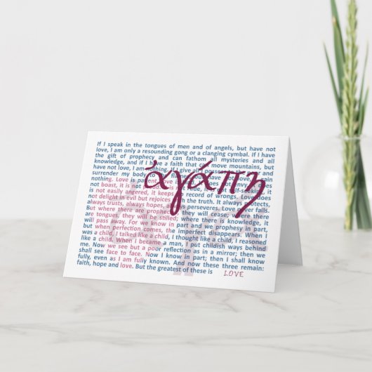 Love Bible Verse on Christian Card Karte (Vorderseite)
