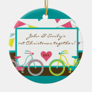 Love Bike Teen Couple Personalized Name Ornament