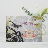 Love Bird Boho Chic Brautparty Tee Party Einladung (Stehend Vorderseite)