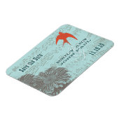 Love Bird Green Blue Forest Wedding Save the Date Magnet (Linke Seite)