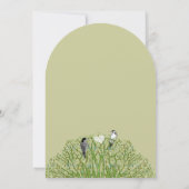 Love Bird Green Swirl Tree Einladung Hochzeit (Rückseite)