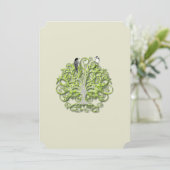 Love Bird Green Swirl Tree Hochzeitseinladung #2 Einladung (Stehend Vorderseite)