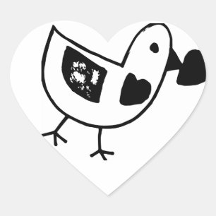 Love Bird Herz-Aufkleber
