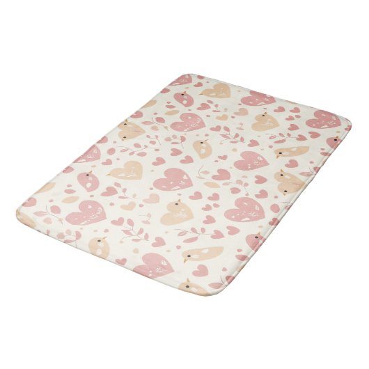 Love Bird & Herz Badematte (Schrägansicht)
