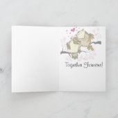 Love Bird Owls Grußkarte Karte (Innenseite)