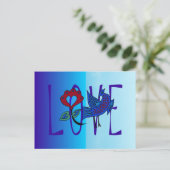 Love Bird Postkarte (Stehend Vorderseite)