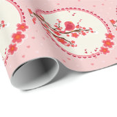 Love Bird und Herz glückliche Valentines Geschenkpapier (Rolleneckpunkt)