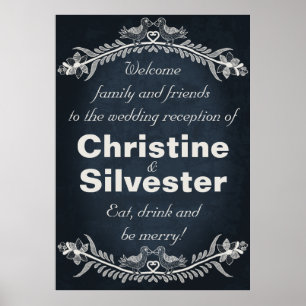 Love Bird Vines, Hochzeitsempfang Poster