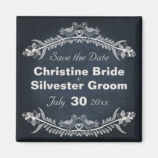 Love Bird Vines, Save the Date Magnet (Vorne)