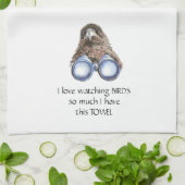 Love Bird Watching Hawk Binoculars Fun Quote Kitch Geschirrtuch (Gefaltet)
