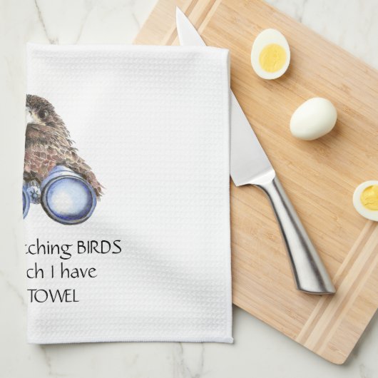 Love Bird Watching Hawk Binoculars Fun Quote Kitch Geschirrtuch (Viertel Falte)