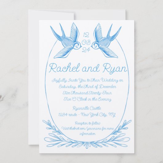 Love Bird Wedding Invite Einladung (Vorderseite)