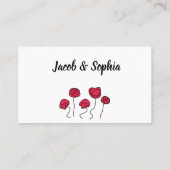 Love Bird Wie viele Küsse für Mrs. Shower Spielkar Platzkarte (Rückseite)