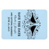 Love Bird Wirbel Speichern Sie das Date Magnet, Bl Magnet (Horizontal)