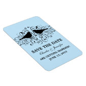 Love Bird Wirbel Speichern Sie das Date Magnet, Bl Magnet (Rechte Seite)