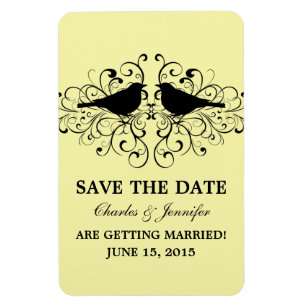 Love Bird Wirbel Speichern Sie das Date Magnet, Ge Magnet