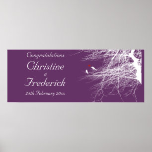 Love Birds 2, dekoratives Hochzeitsbanner Poster