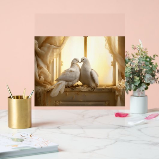 Love Birds Acrylschild (Hochzeit)