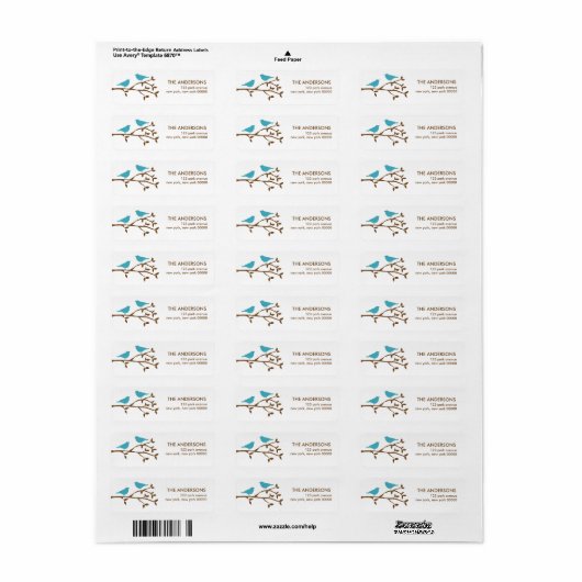 Love Birds Address Labels (Vorne)