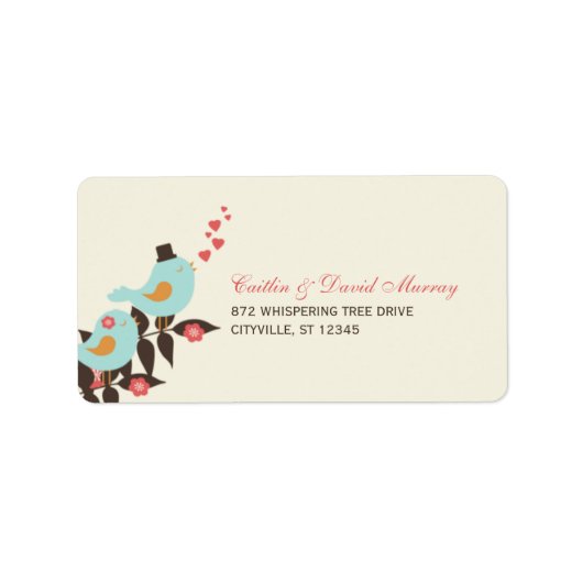 Love Birds Address Labels Adressaufkleber (Vorne)