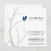 Love Birds Ankündigung Datum freihalten (Vorne/Hinten)