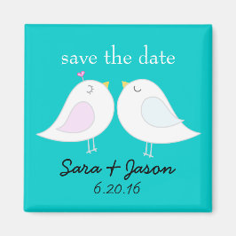 Love Birds Aqua Save the Date Magnet