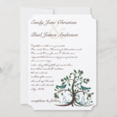 Love Birds Aquamarin & Brown Tree Hochzeit Einladu Einladung (Vorderseite)